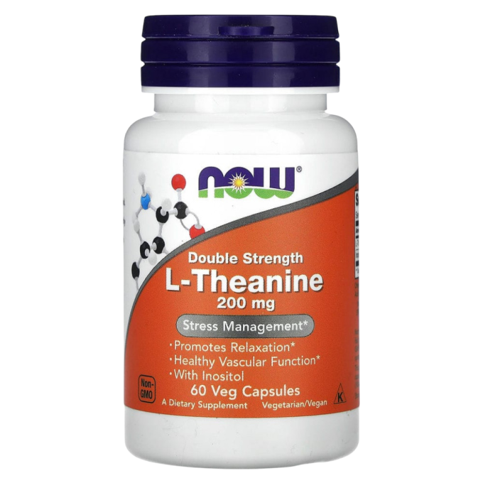 NOW FOODS L-THEANINE 200 MG WITH INOSITOL 60 капсул NS26205
